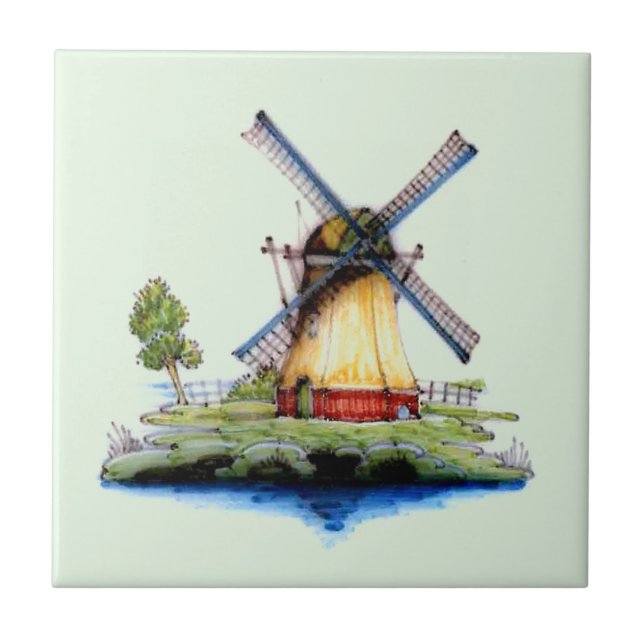 Old World Dutch Windmill Tile (Front)