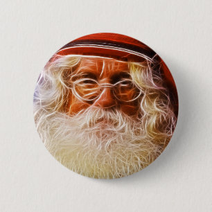Old World Father Christmas Santa Claus Portrait 6 Cm Round Badge