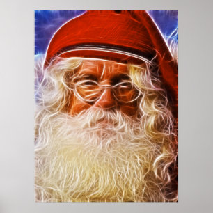 Old World Father Christmas Santa Claus Portrait Poster