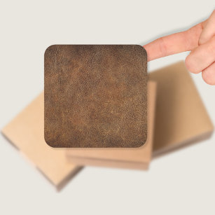 Old World Faux Leather Square Sticker