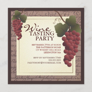 Old World Grapevine Wine Tasting Party Invitation