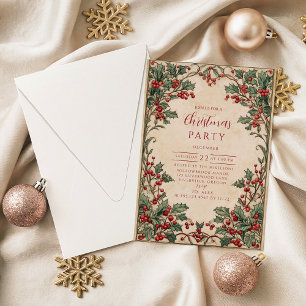 Old World Holly & Ivy Invitation