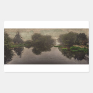 Old World Landscape Fine Art Painting Rectangular Sticker