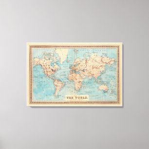 Old World Map 1876 Antique map Canvas Print