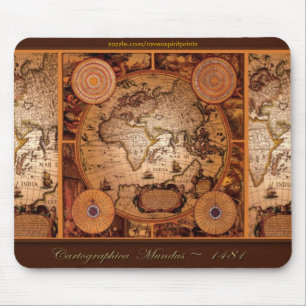 Old World Map Art - 1481 Mouse Mat
