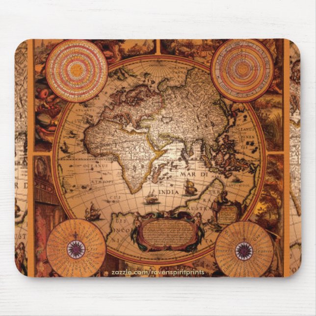 Old World Map Art - 1481 Mouse Mat (Front)