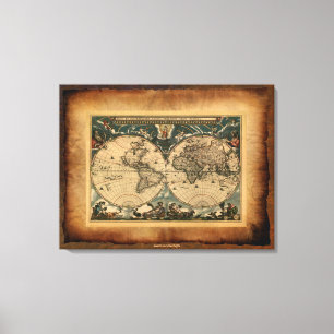 Old World Map Art Poster Canvas Print