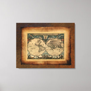 Old World Map Art Poster Canvas Print