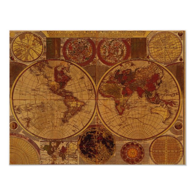 Old World Map Art Print (Front)