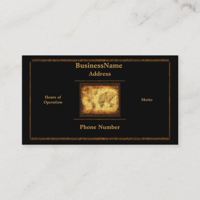 Old World Map Business Card (Front)
