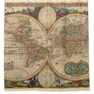 Old World Map By Nicolaas Visscher Shower Curtain
