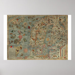 Old World Map "Carta Marina" Poster