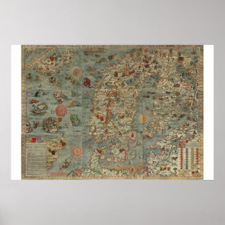 Old World Map "Carta Marina" Poster
