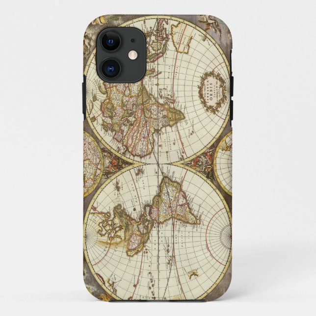 Old World Map Case-Mate iPhone Case (Back)