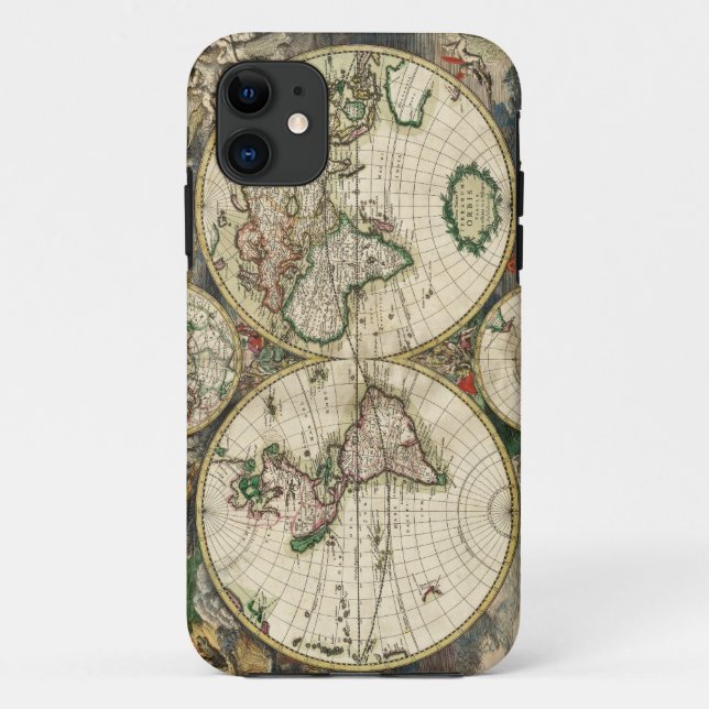 Old World Map Case-Mate iPhone Case (Back)
