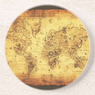 Old World Map Coaster