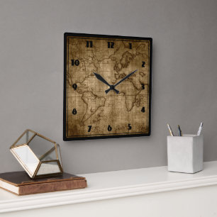 Old World Map - Custom Clock