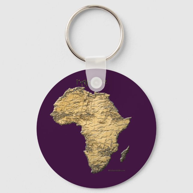 Old World Map Designer Gift Key Ring (Front)
