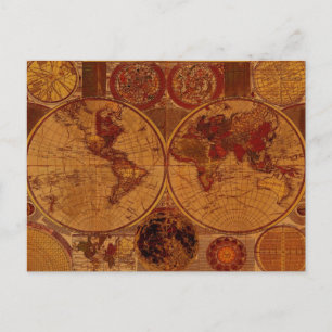 Old World Map Designer Gift Postcard