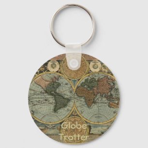 Old World Map Gifts Key Ring