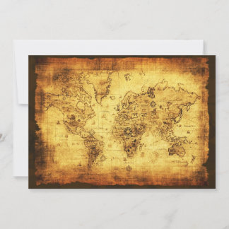 Old World Map Invitation Cards