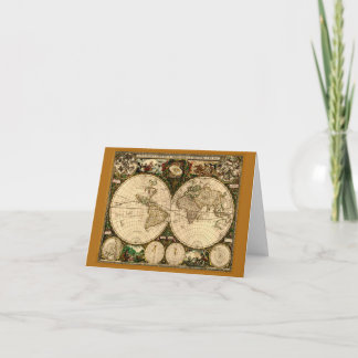 Old World Map Note Card