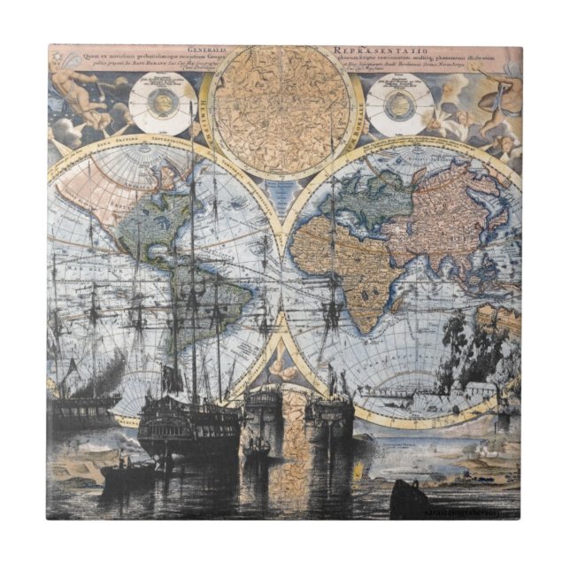 Old World Map - Out to Sea Tile (Front)