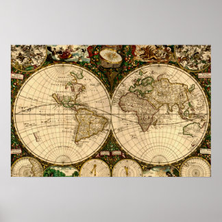 Old World Map Poster