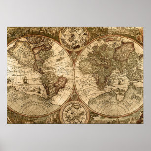 old world map poster