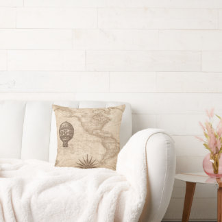 Old World Map Throw Pillow