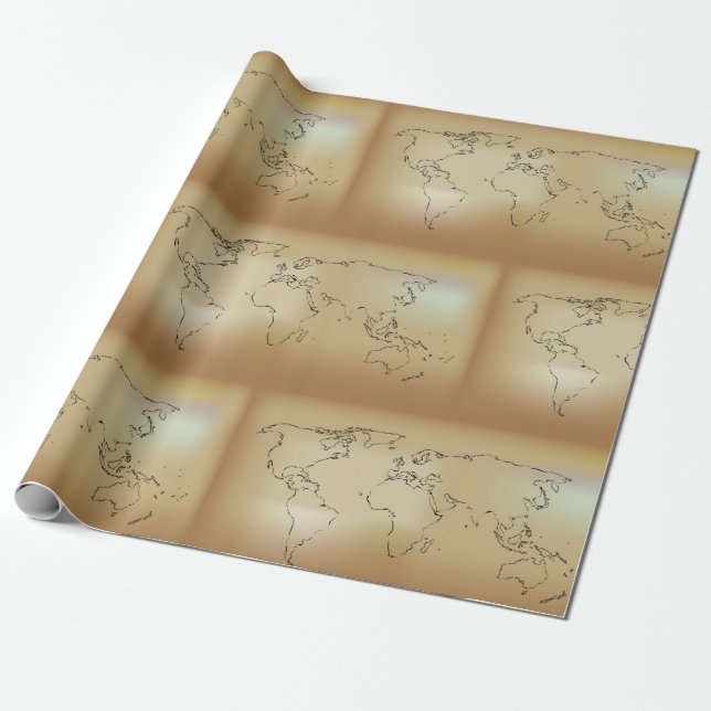 Old World Map Wrapping Paper (Unrolled)
