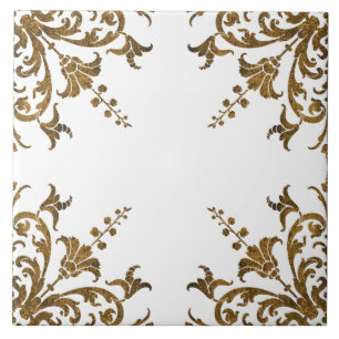 Old World Mediterranean Style Damask Decorative Tile
