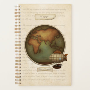 Old World New World Maps Custom Steampunk 5.5x8.5 Planner