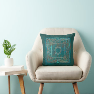 Old world patina look glow design cushion