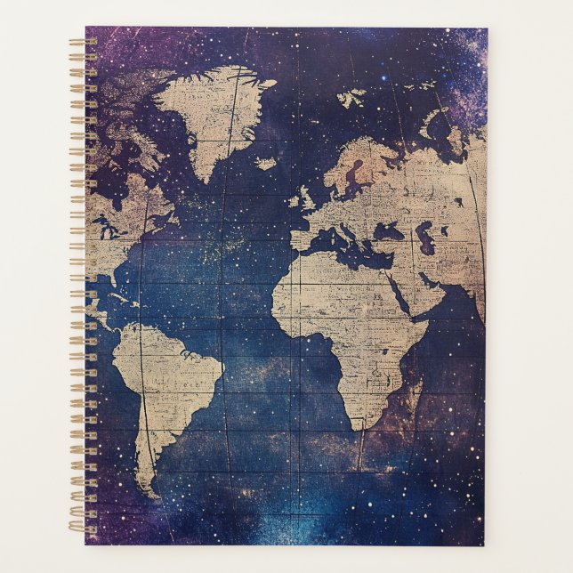 Old World Purple Celestial Star Map Planner (Front)