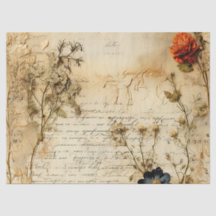 Old World Romantic Parchment Letter Tissue Paper