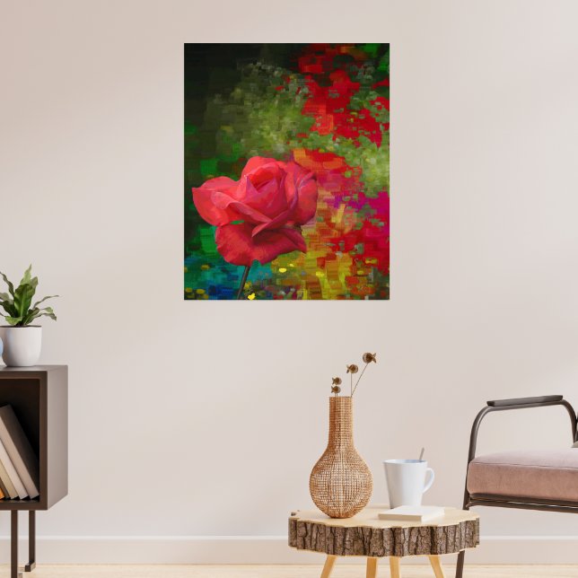 Old World Rose design Poster (Living Room 3)