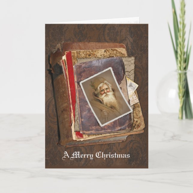 Old World Santa, A Merry Christmas Holiday Card (Front)