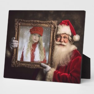 Old World Santa Add-Your Photo Luxe Christmas Plaque