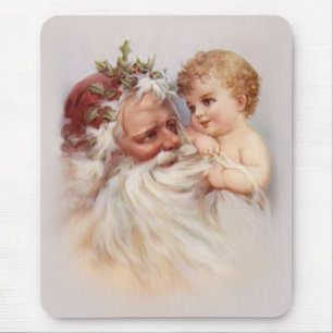 Old World Santa and Cherub Mouse Mat