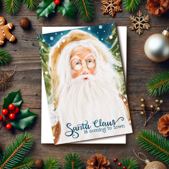 Old World Santa Christmas Holiday Inspirivity  Card (Creator Uploaded)