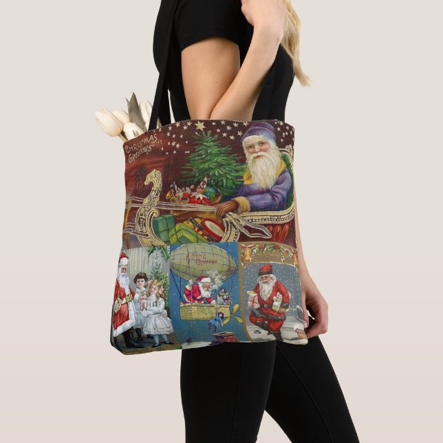 Old World Santa Claus Medley Tote Bag (Close Up)