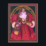 Old World Santa Holiday Postcard<br><div class="desc">An old world Santa in jewel tones. In beautiful Santa on a postcard and "Suitable for Framing!</div>