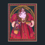 Old World Santa Holiday Postcard<br><div class="desc">An old world Santa in jewel tones. A beautiful Santa on a postcard and "Suitable for Framing!</div>