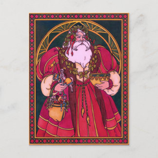 Old World Santa Holiday Postcard