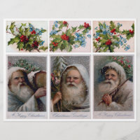 Old World Santa Portraits + Holly & Forget Me Nots