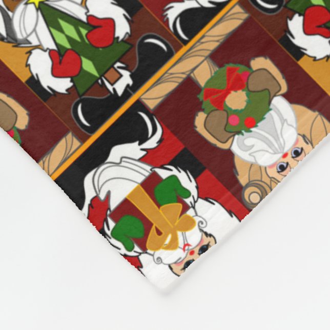Old World Santas Colourful Fleece Blanket (Corner)