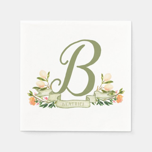 Old World Shakespeare | Fairytale Monogram Napkin (Front)