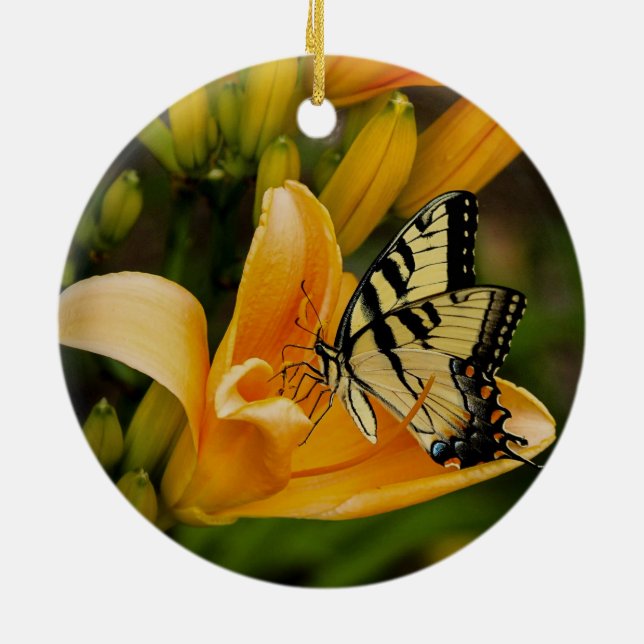 Old World Swallowtail butterfly Ceramic Tree Decoration (Back)