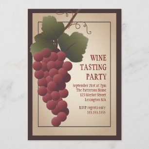 Old World Tuscan Grapevine Wine Tasting Party Invitation